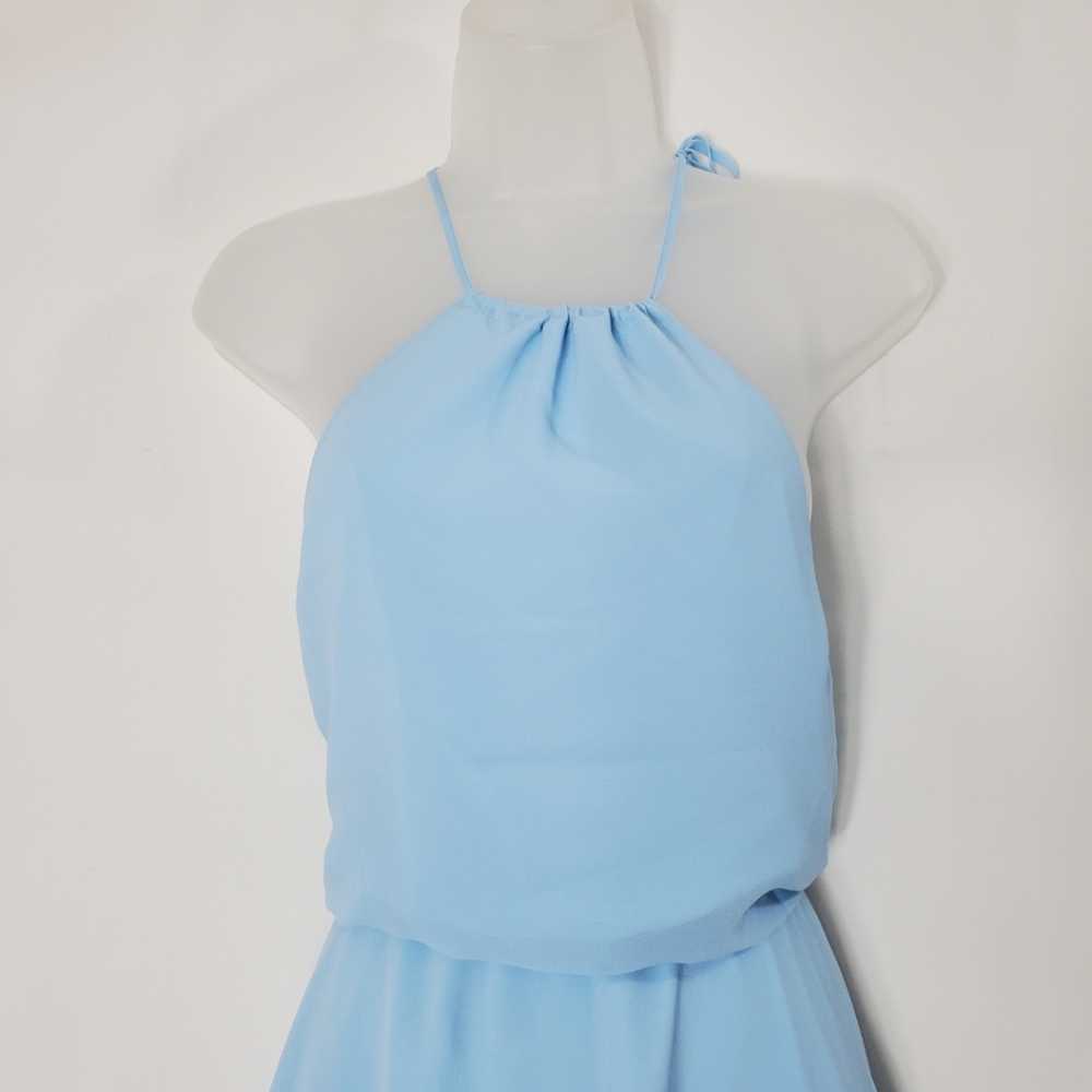 Haute Hippie Sky Blue Chiffon Hi Low Dress - Picture 4 of 11